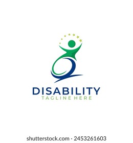 Illustration graphic vector of modern passionate disability people logo design template