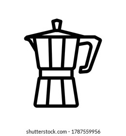 illustration graphic vector is moka pot coffee in outline black color. Perfect for icon, banner, flyer or social media design.