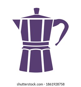 illustration graphic vector is moka pot coffee in glyph style in purple color. Perfect for icon, banner, flyer or social media design.