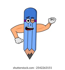 Illustration graphic vector of pencil cartoon biceps