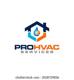 Ilustración vector gráfico de fontanería, calefacción y servicio de refrigeración Plantilla de diseño de logotipos