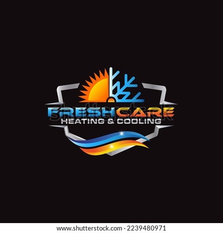 Illustration graphic vector of plumbing, heating, and cooling service company logo design template	

