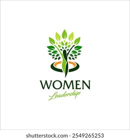 The illustration graphic vector of the power female of leadership logo design template