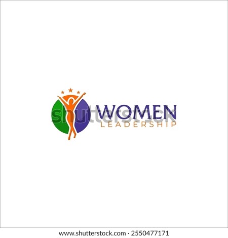 The illustration graphic vector of the power female of leadership logo design template