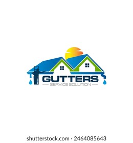 Illustration graphic vector of professional gutters installation and replacement services logo design template