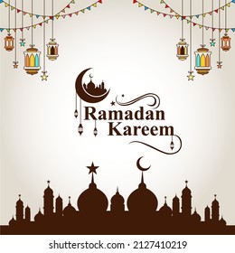 Vector gráfico de ilustración de ramadan kareem, plantilla de diseño tradicional de vacaciones islámicas