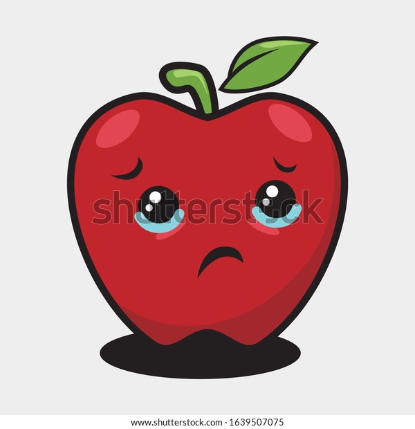 Illustration Graphic Vector Red Apple Sad Stock Vector Royalty Free Shutterstock