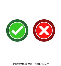 Ilustración Vector gráfico de lo correcto y lo incorrecto, verdadero y falso, sí o no para la prueba y el voto