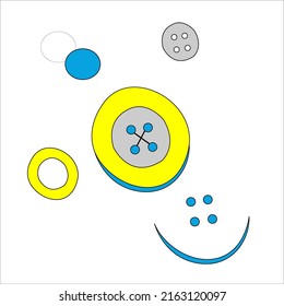 Illustration graphic vector shirt button assembly