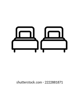 illustration graphic vector is sign for double single bed. Perfect for website, mobile apps, shop, social media announcement, hotel sign, banner or flyer.