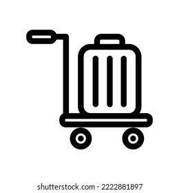 illustration graphic vector is sign for suitcase trolley. Perfect for website, mobile apps, shop, social media announcement, hotel sign, banner or flyer.