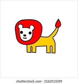 illustration graphic vector simple animation lion for kids