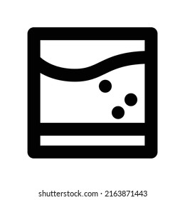 illustration graphic vector is A sleek black outline icon of a rock glass, ideal for bar, cocktail, and drink-related themes, symbolizing sophistication and style in beverage design.