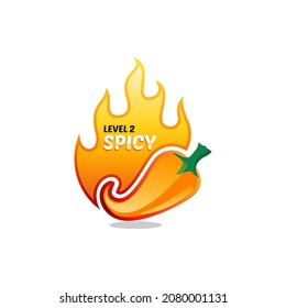 Illustration graphic vector of spicy food level 2 concept logo design template  