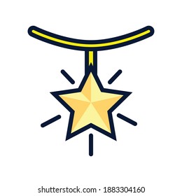 illustration graphic vector is 
star decoration for christmas tree in color style. perfect for web icon, banner, flyer or any design.