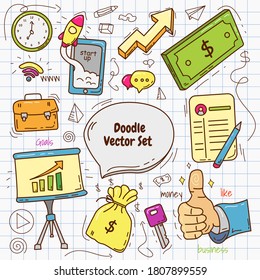 Illustration graphic vector of start up business doodle