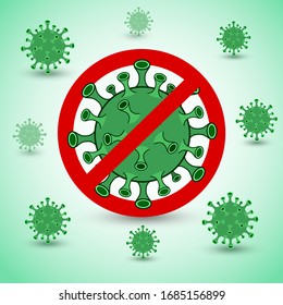Veranschaulichung der grafischen Vektorillustration von Stopp-Corona-Virus, Corona-Virus-Infektion.2019-nvoc-Virus.corona-Virus-Mikrobe.