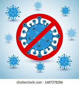 illustration graphic vector of stop corona virus ,corona virus infection.2019-nvoc virus.corona virus microbe.