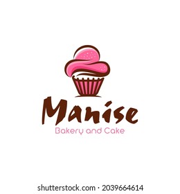Ilustración vector gráfico de la panadería de la tienda y plantilla de diseño del logotipo del negocio de los pasteles