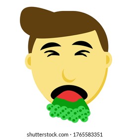 the illustration graphic vector of Throw up Face Man Avatar is vector face man with expression throw up, great for expressing our feelings on social media or book covers