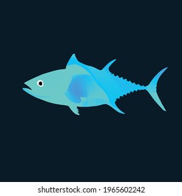 illustration graphic vector of tuna abstract blue color blur, good for image commemorating world tuna day