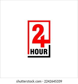 El vector gráfico de ilustración de icono de veinticuatro horas muestra el tiempo. plantilla de diseño de iconos de 24 horas