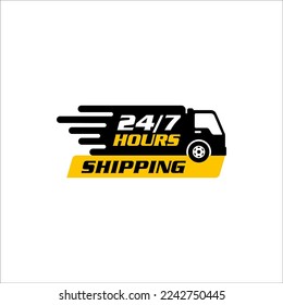 Illustration graphic vector of twenty four hour shipping icon shows time. 24 hours icon design template