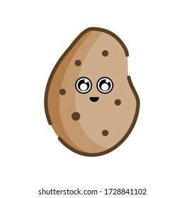 illustration graphic vector is vegetable of brown potato with cute face. Perfect for object for banner, flyer, web design or promo in social media.
