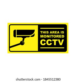 Ilustración vector gráfico de advertencia Sticker para la plantilla de diseño de alarma de vigilancia de cámaras CCTV