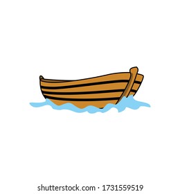 illustration graphic vector of Wooden boat, vector illustration.