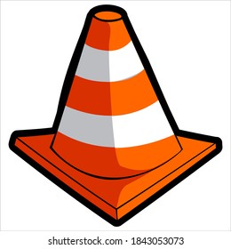 ilustración de bloqueo de carretera de vector de advertencia perfecto para hacer pegatinas de advertencia de peligro o hay atasco de tráfico