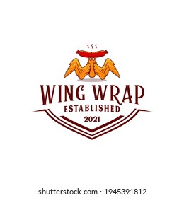 illustration graphich chiken wing wrap logo