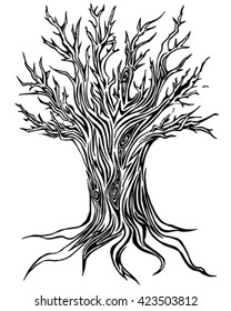 illustration graphics tree silhouette white and black tattoo background