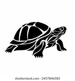 illustration graphics of tribal art design turtle on a white background