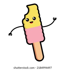 Illustration Graphics Vector cute cartoon ice cream. Perfect for a contest about ice cold drinks