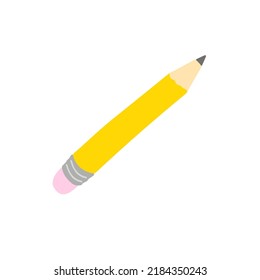 Illustration graphite yellow pencil on isolated on white background