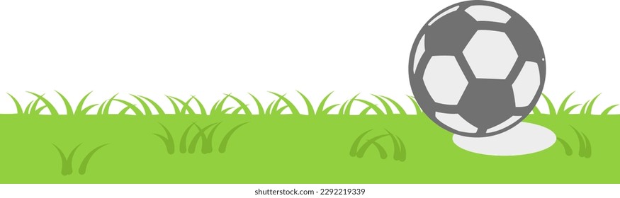 Illustration of grass and soccer ball