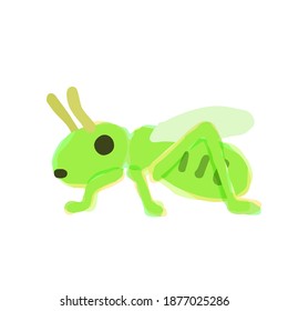 Illustration of Grasshopper. Hand drawn vector illustration. Cute Illustrations For Kids