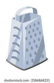 Illustration of grater. Stylized kitchen object for cooking recipe and menu.