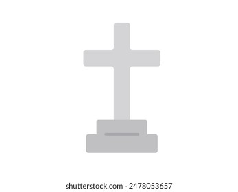Illustration of a grave with a cross.