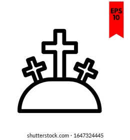 illustration of grave flat icon