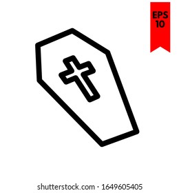 illustration of grave flat icon