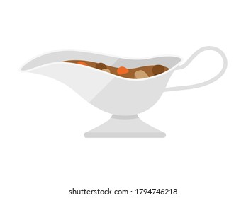 Illustration of a gravy boat with curry.