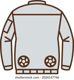 Illustration of a gray air-conditioning uniform seen from behind