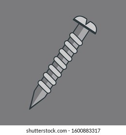 Illustration of a Gray Bolt or Screw.