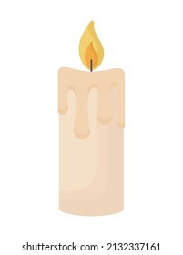 ilustración de la vela gris encendida