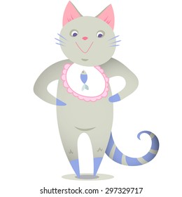 illustration of a gray cat