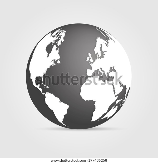 Illustration Gray Earth Isolated On White Stock Vector (Royalty Free