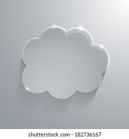 Illustration of Gray eco glossy glass cloud icon vector illustration