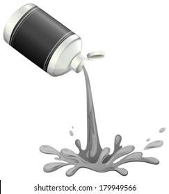 Ilustración de una tinta gris sobre un fondo blanco